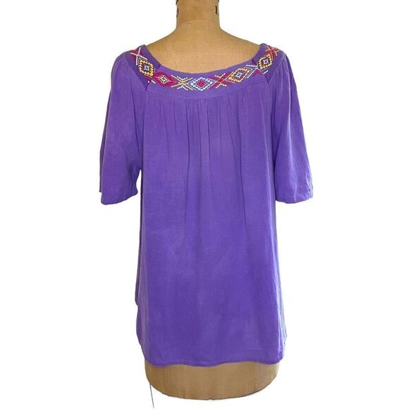 Purple embroidered Tunic - Ecco Bay - Picture 3 of 8
